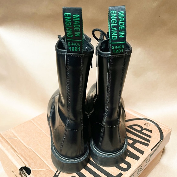 Solovair Black 11 Eyelet Zip Derby Boot Size 10.5 US - Picture 6 of 9